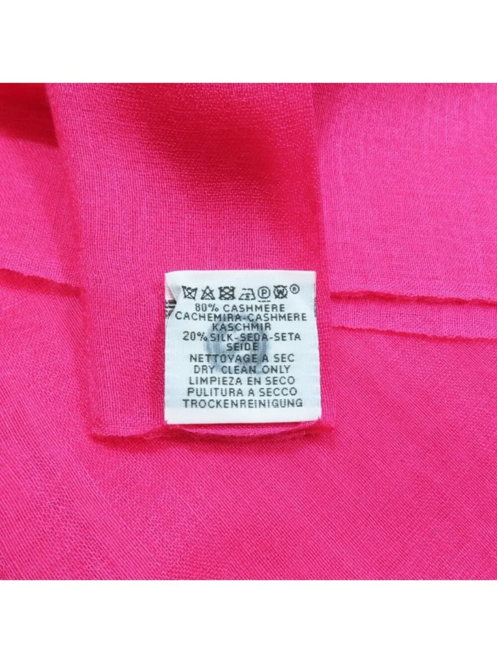 Hermes Cashmere Silk Large Shawl Plume Stitching Scarf Pink